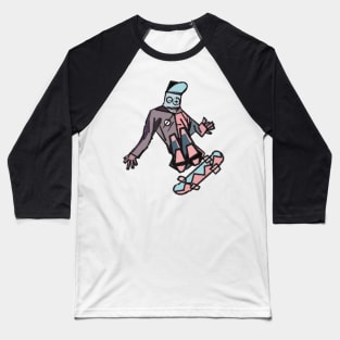 Pink Skate Kid Baseball T-Shirt